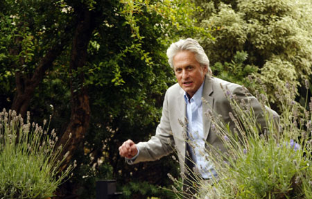 Michael Douglas arrives at a presentation of his new film 