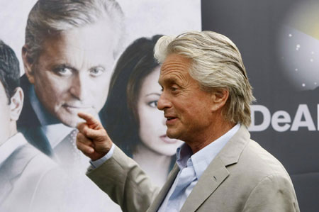 Michael Douglas arrives at a presentation of his new film 