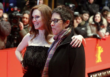 Julianne Moore on red carpet before screening of 