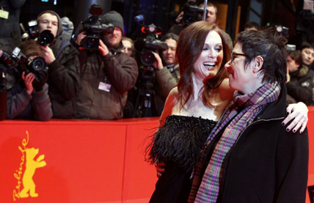 Julianne Moore on red carpet before screening of 