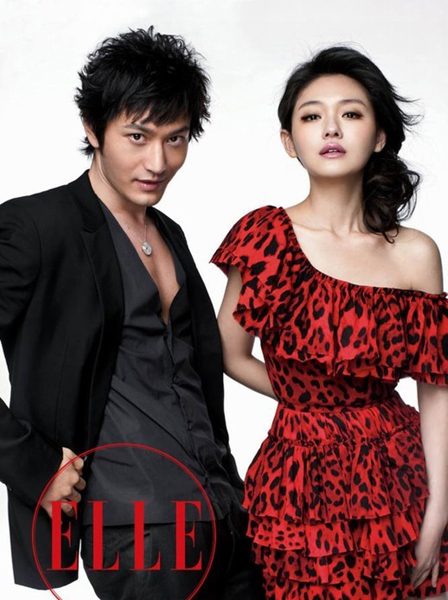 Barbie Hsu and Huang Xiaoming taking shots for ELLE