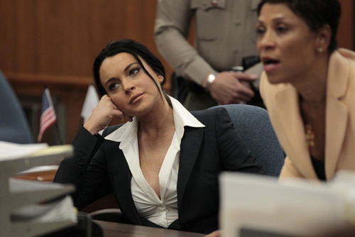 Lohan fitted with alcohol monitoring device