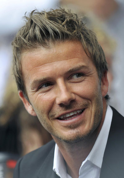 David Beckham sits on Centre Court for semi-final match