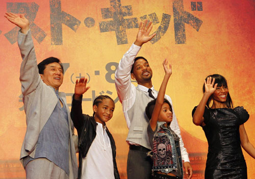 Jackie Chan and Jaden Smith at Japanese premiere of 