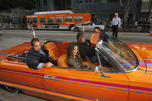 Jessica Alba arrives at premiere of 'Machete' in LA