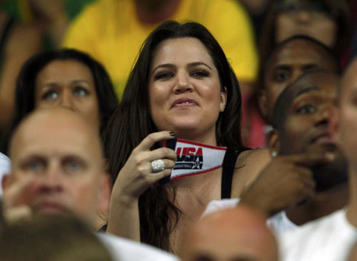 Khloe Kardashian at the FIBA Basketball World Championship game