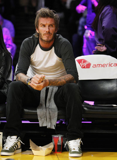 David Beckham attends NBA game between Los Angeles Lakers and Memphis Grizzlies