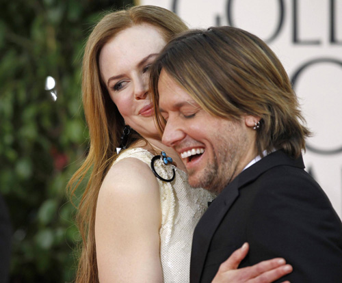 Nicole Kidman and Keith Urban arrive at the 68th annual Golden Globe Awards