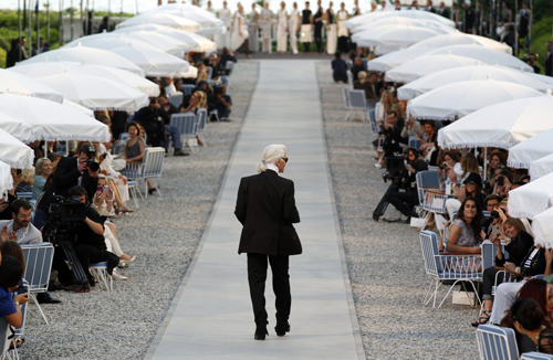 Lagerfeld's Cruise collection show for French fashion house Chanel at the Cap d'Antibes