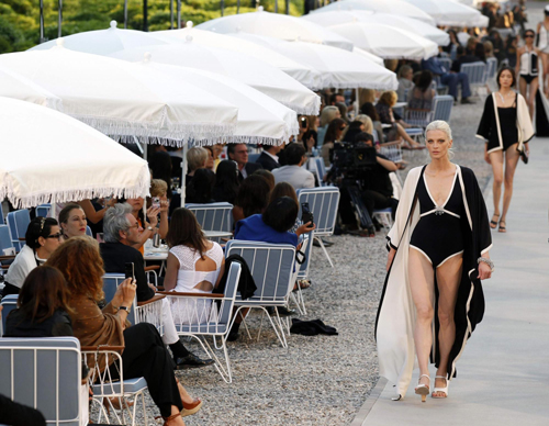 Lagerfeld's Cruise collection show for French fashion house Chanel at the Cap d'Antibes