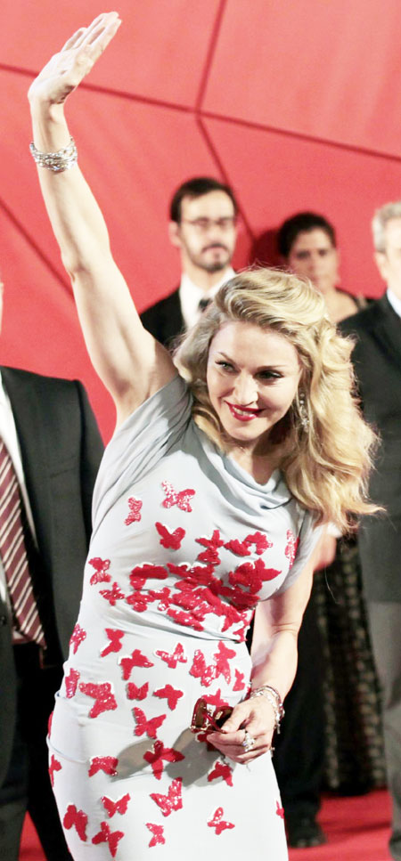 Director Madonna arrives on the 'W.E' red carpet in Venice