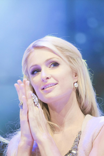 Paris Hilton arrives in Poland