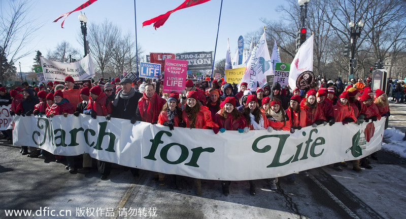 US anti-abortion rallies march for life