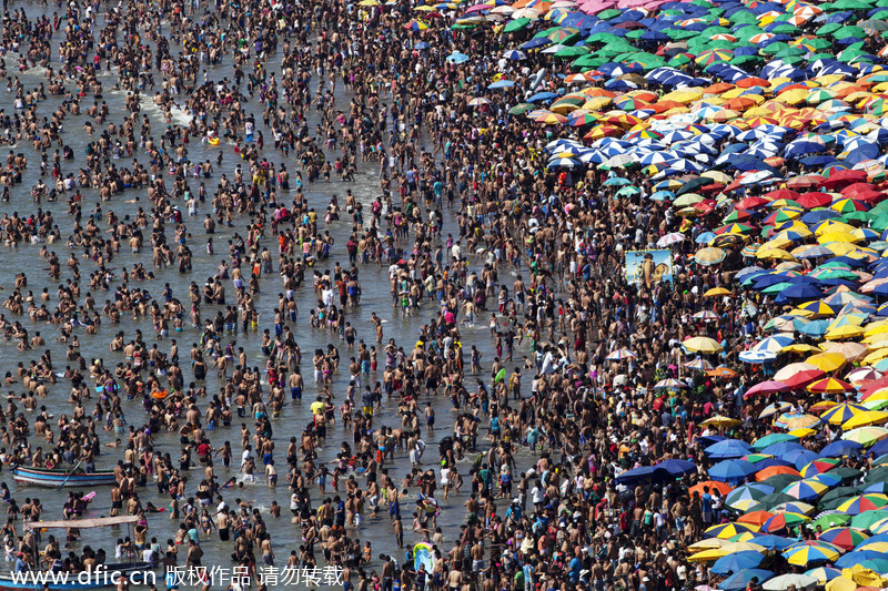 A sea of people around the globe