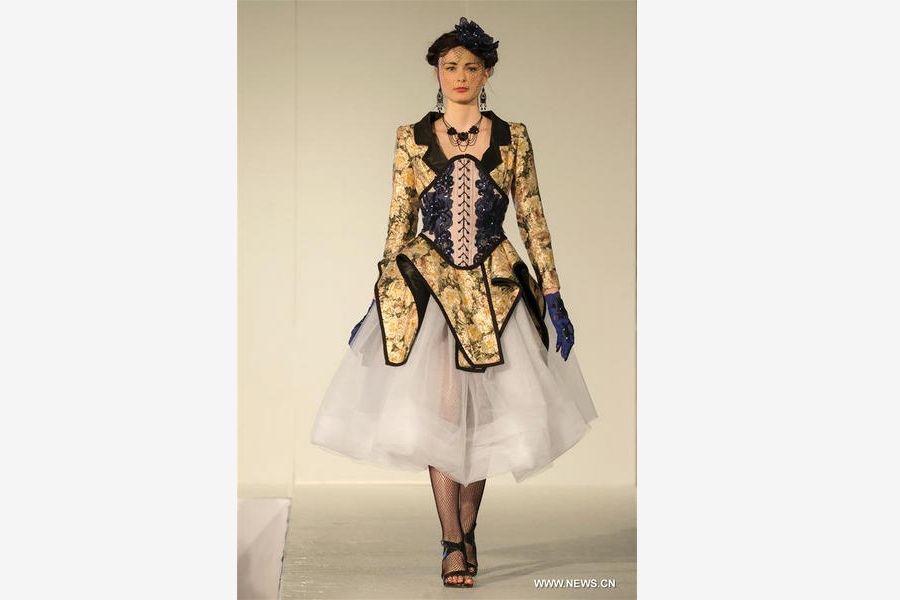 Models present creations at Corset fashion contest