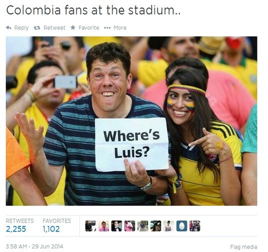 蘇亞雷斯：我的牙磕了人家的肩膀（繼續(xù)惡搞）