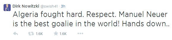 德國2-1勝 眾將紛紛發推各抒己見