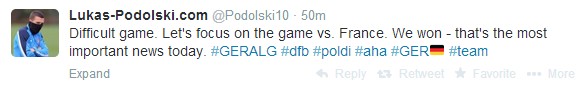 德國2-1勝 眾將紛紛發推各抒己見