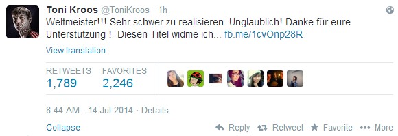 世界冠軍！德國隊員發狀態曬自拍慶祝奪冠