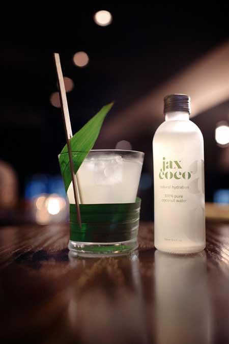 Being cool at the bar with coconut water