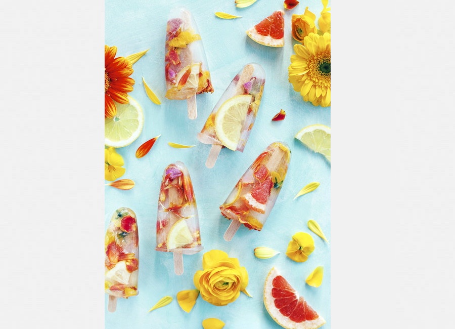 Stunning flower and fruit ice cools down scorching autumn
