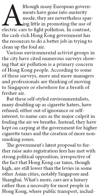 HK should lead the charge for cleaner air