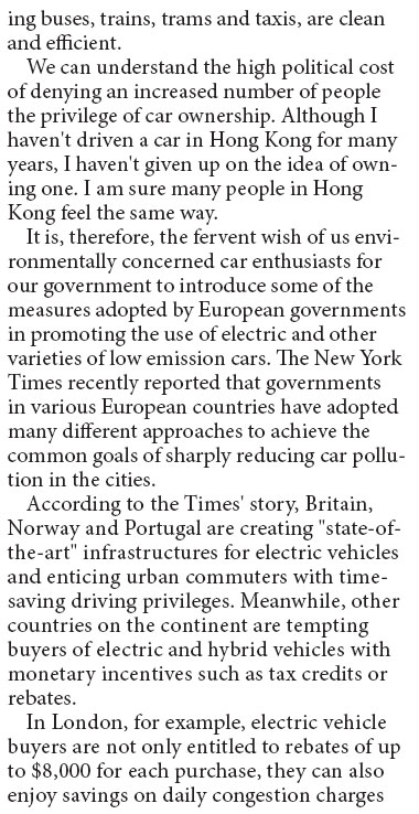 HK should lead the charge for cleaner air