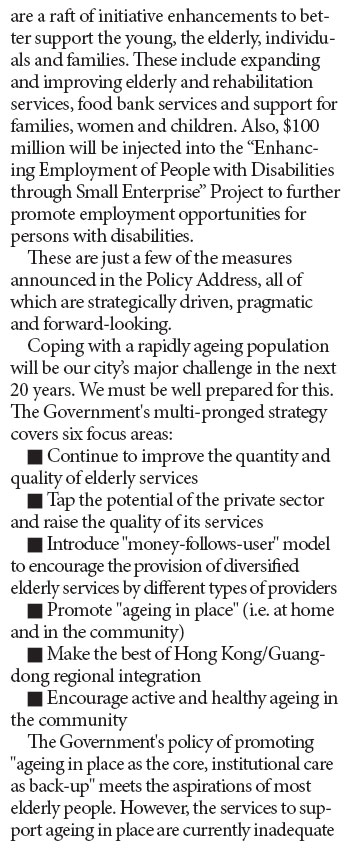 Care, courage underline Policy Address initiatives