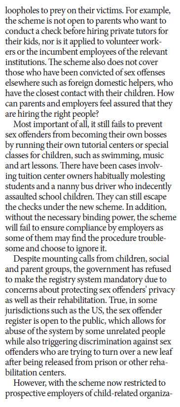 Voluntary criminal record checks won't protect our kids