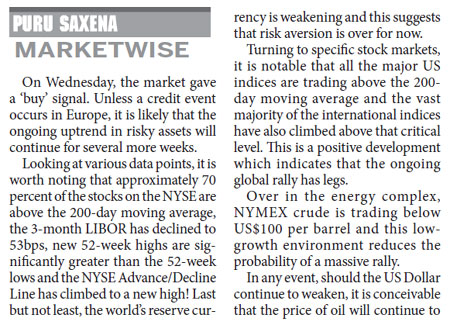 Risky assets could extend uptrend for several more weeks