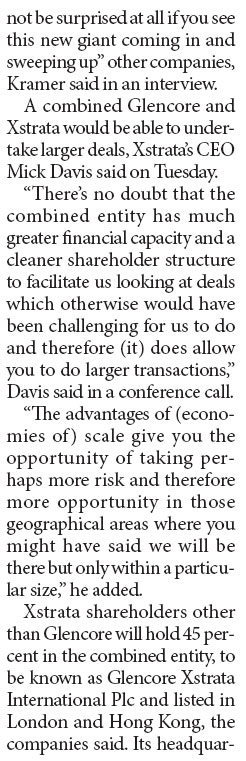 Glencore agrees to buy Xstrata, in $62 billion deal