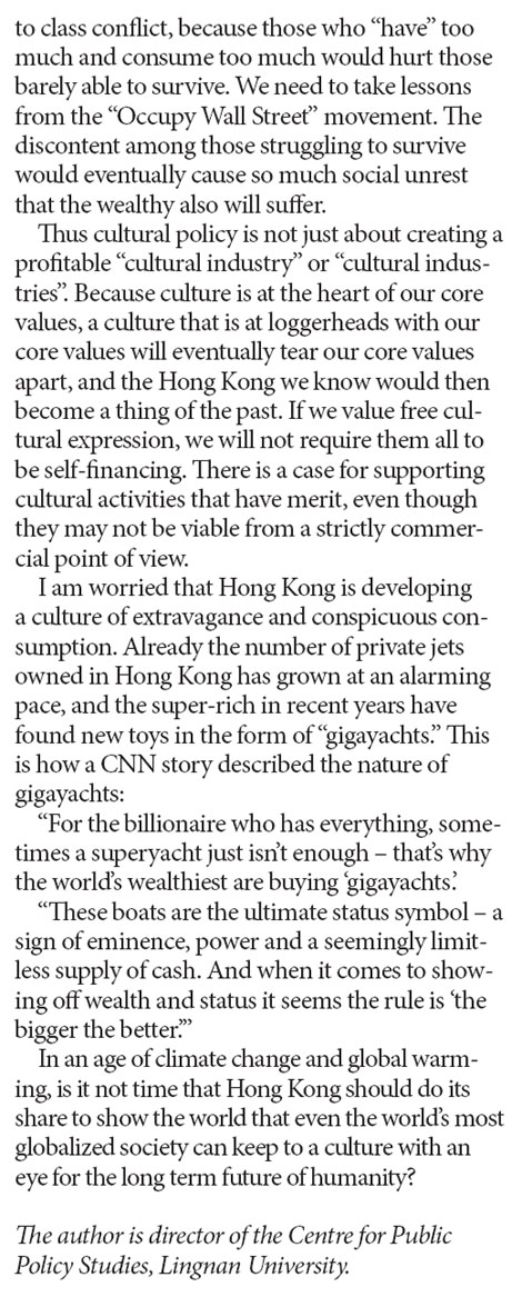 New govt's cultural policy must uphold Hong Kong's core values