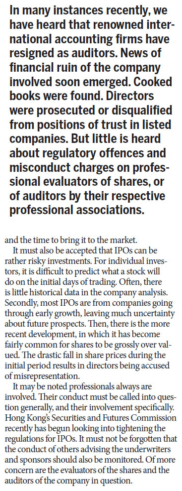 Time due to regulate IPO share valuations more tightly