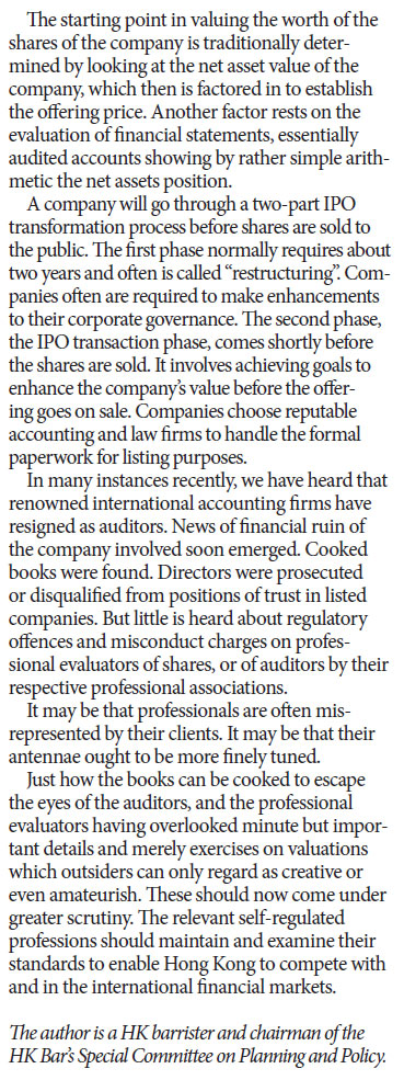 Time due to regulate IPO share valuations more tightly