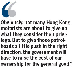 Switch gear on car pollution