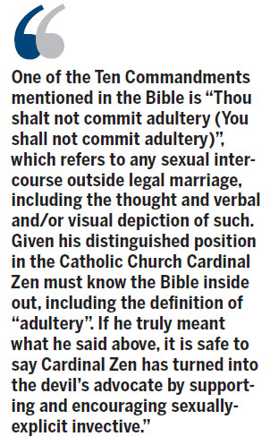 Cardinal Zen's cardinal sin