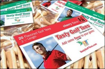 美國人發明帶香味“美味高爾夫球座”(圖)