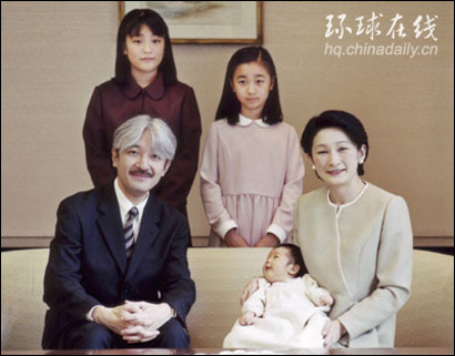 日本皇室公開天皇次子文仁親王全家福照(組圖)