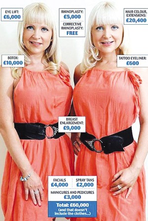 雙胞胎姐妹為求長相一致多次整容