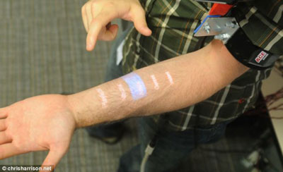 美科學家研究手臂觸摸屏 打電話只需點擊皮膚