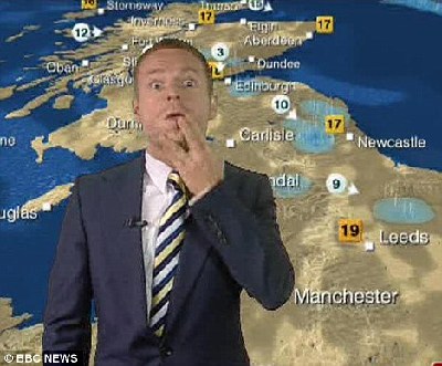 男氣象預報員直播時豎中指 BBC公開道歉