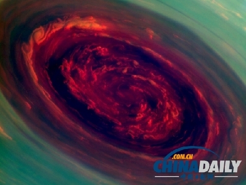 NASA公布土星颶風(fēng)震撼照片 酷似玫瑰層層疊覆