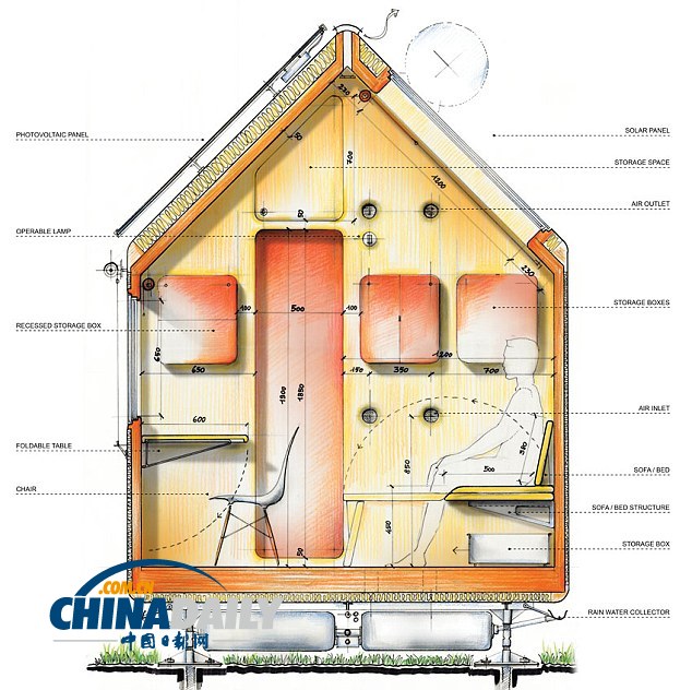 意設(shè)計(jì)師推出6平米微型屋 內(nèi)含廚房、臥室和淋浴室