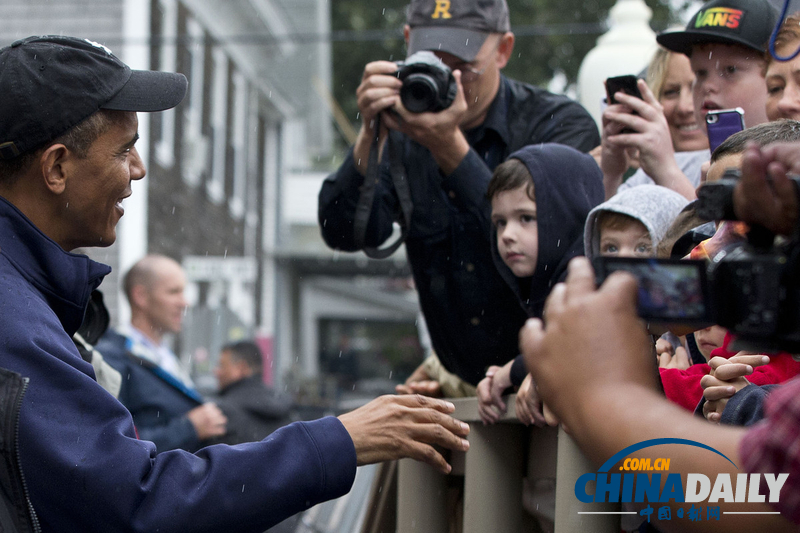 美國總統奧巴馬悠閑度假 現身餐館引圍觀