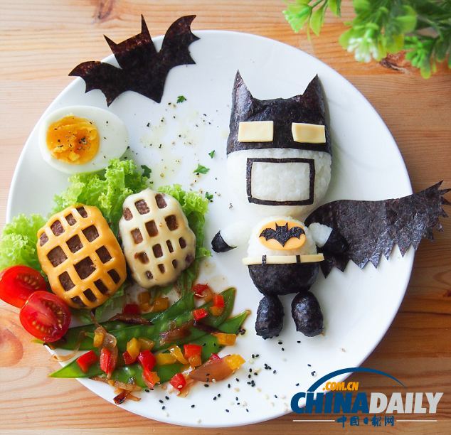 辣媽愛心拼盤走紅網絡 看蔬果如何變身蝙蝠俠史努比