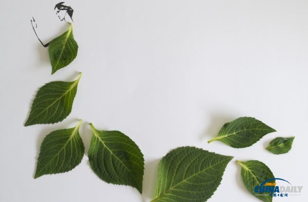 組圖：藝術與自然的結合 看樹葉如何打造晚禮服