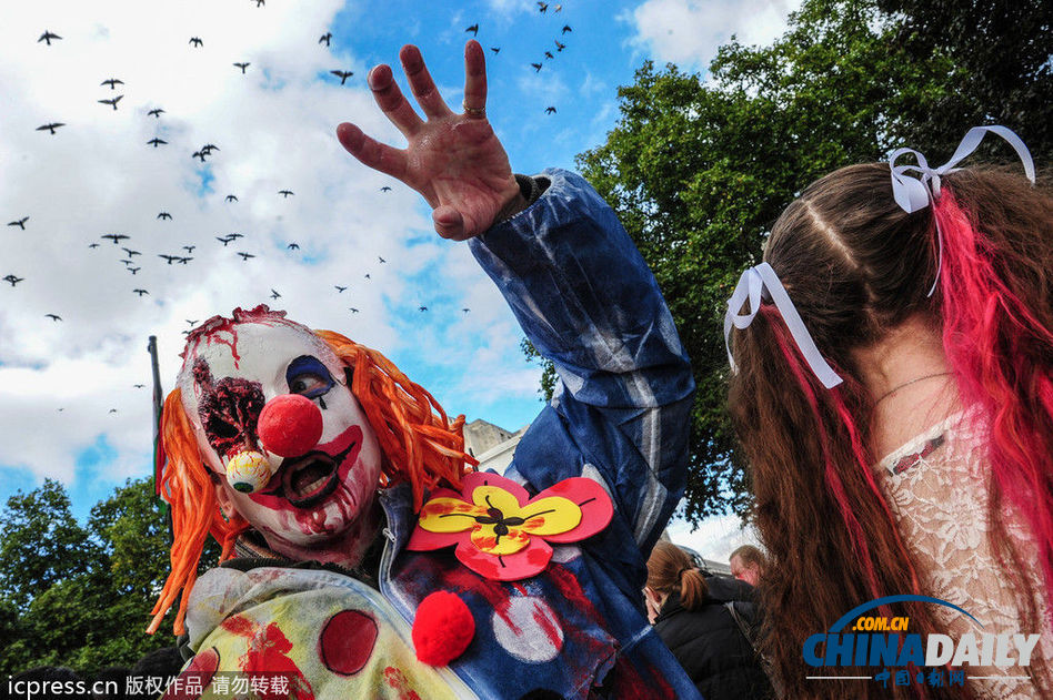 數千“僵尸”集體出街 英國倫敦變“鬼城”