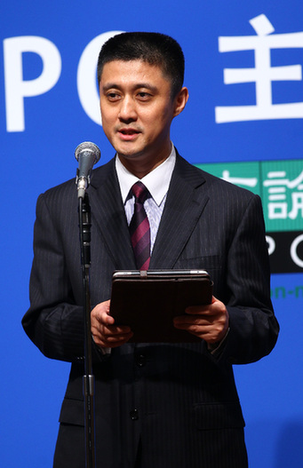 中國(guó)日?qǐng)?bào)社高岸明副總編輯在晚宴上致辭