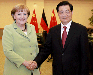 胡錦濤會見德國總理默克爾