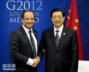 胡錦濤會見法國總統奧朗德